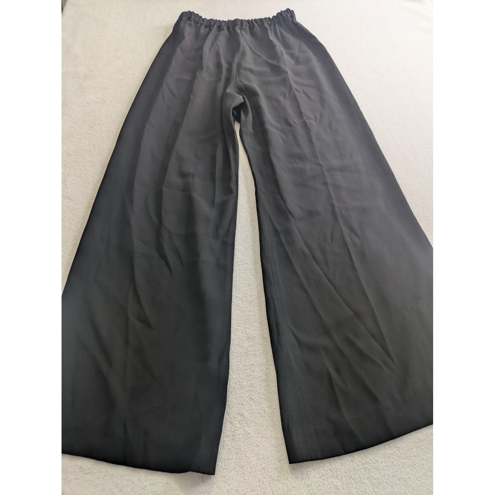 vtg Carol Peretz Trousers Pants Black‎ Split Hem Medium Old Money Quiet Luxury